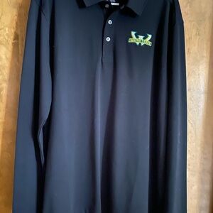 Cutter & Buck Black Long Sleeved Polo Shirt with Wayne State Logo
